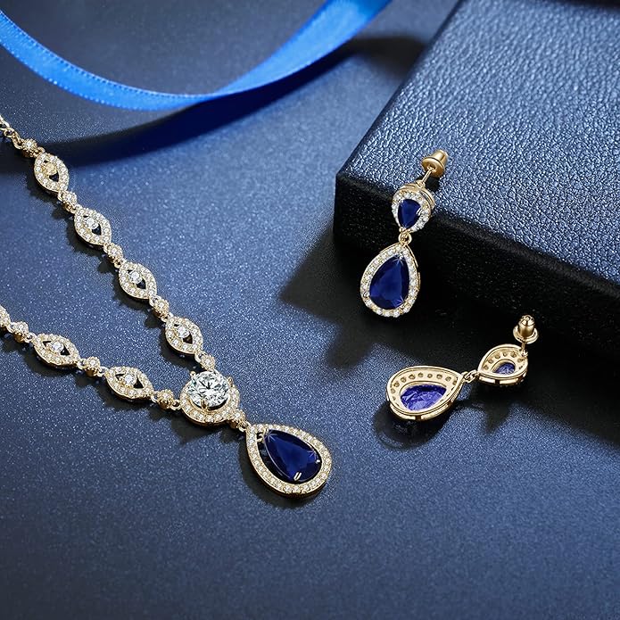 GULICX AAA Cubic Zirconia CZ Silver Plated Base Women's Party Jewelry Set Earrings Pendant Necklace