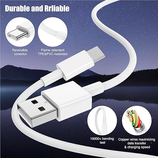 Car Carplay Cable for iPhone 16 15 Pro Plus Pro Max，3-Pack [3.3FT+3.3FT+6FT] USB A to USB C Cable for iPhone 16 15，for iPad Pro/Air/Mini，for Samsung Galaxy S24/S23/S22，for MacBook Pro/Air and More