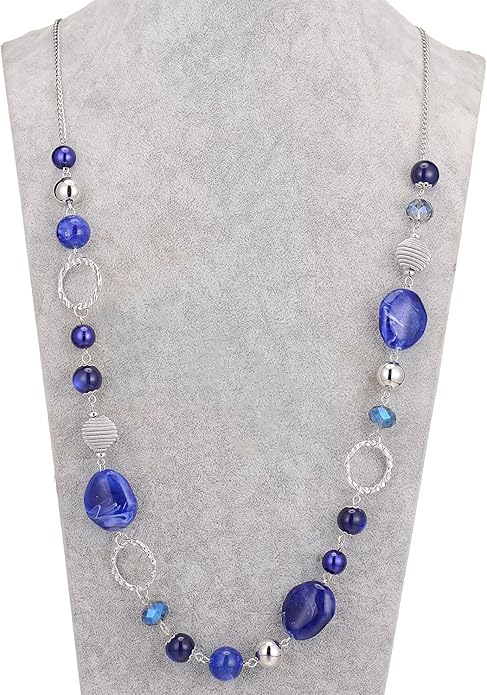 PEARL&CLUB Long Beaded Necklaces For Women - Sweater Chain Fashion Jewelry Necklace Gifts For Women