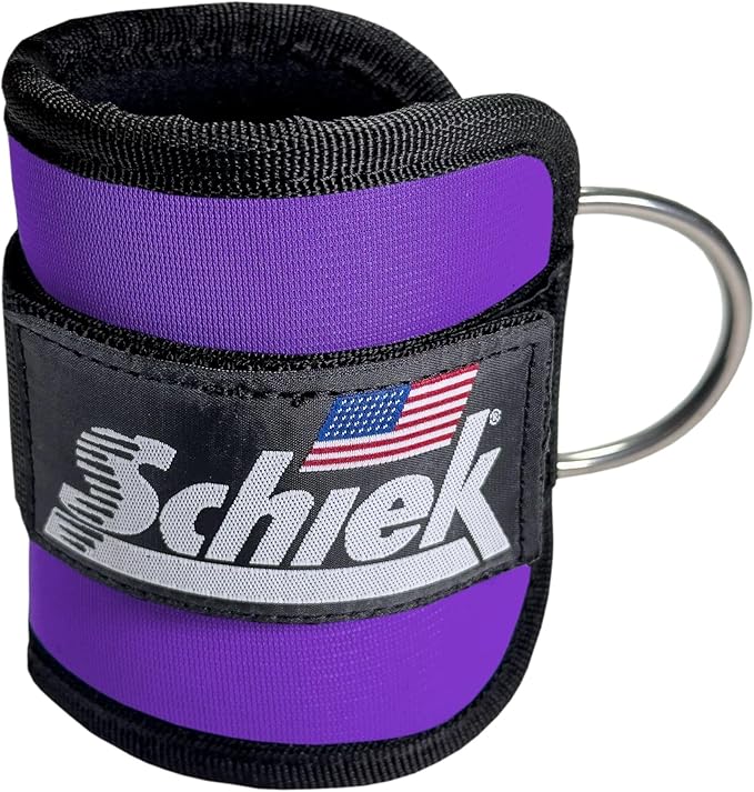 Schiek Sports 1707 Ankle Cuffs - Ideal for Glute Kickbacks and Cable Machine Workouts - Durable and Built To Last