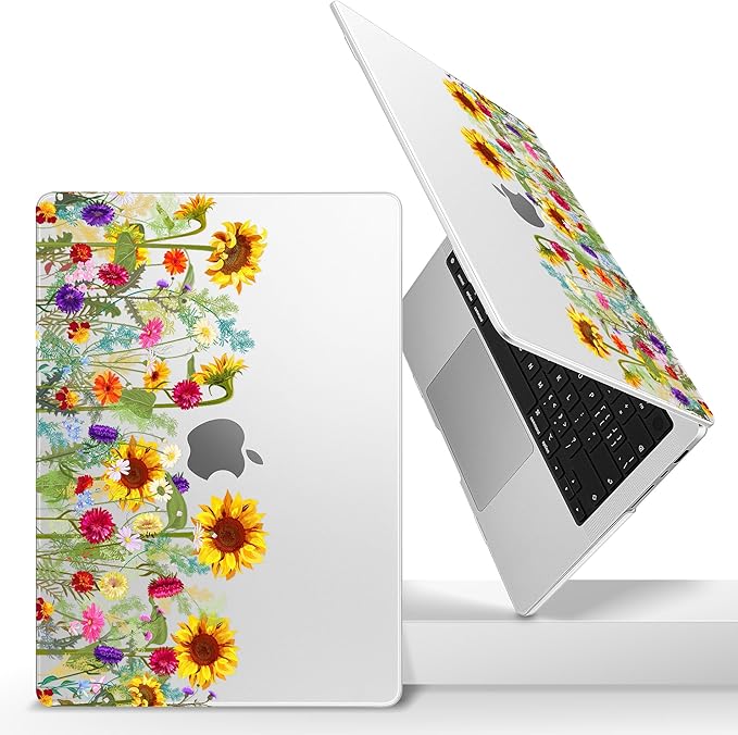 for MacBook Pro 16 inch Case 2021 2022 2023 2024 Release A3186 A3403 M4 A2991 M3 A2780 M2 A2485 M1 Pro/Max, Hard Shell Case with Screen Protector & Keyboard Cover, Sunflowers