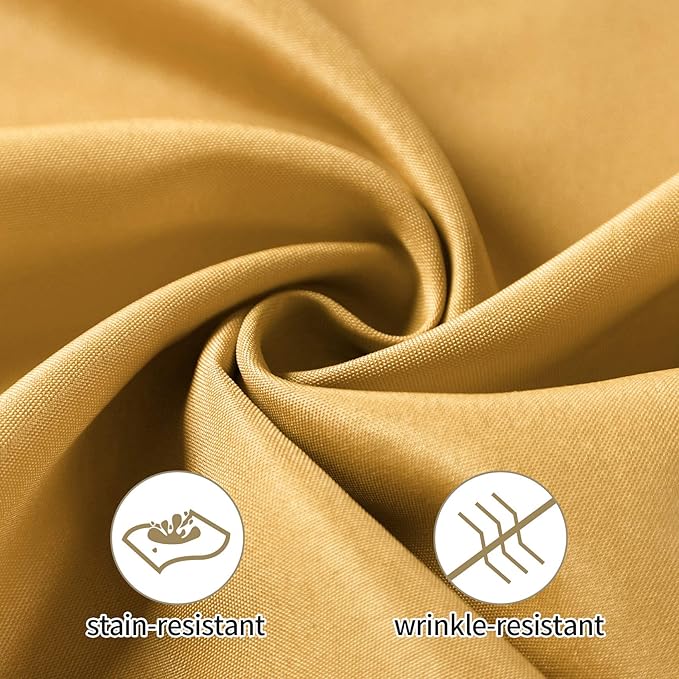 25pcs Polyester Cloth Napkins - 20 x 20 inch Gold Washable Dinner Washable Napkins with Hemmed Edges for Restaurant/Wedding/Hotel(25,Gold)