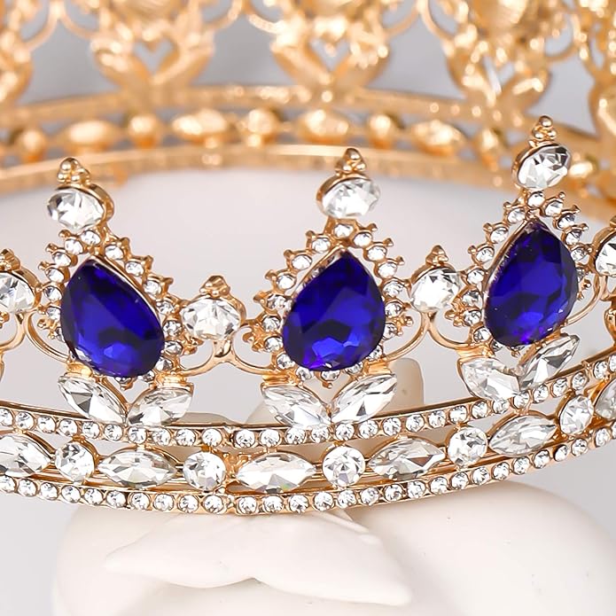 FORSEVEN Queen Crown Rhinestone Wedding Crowns and Tiaras for Women Costume Party Hair Accessories Princess Birthday Crown Crystal Bridal Crown Halloween Decorations Headband