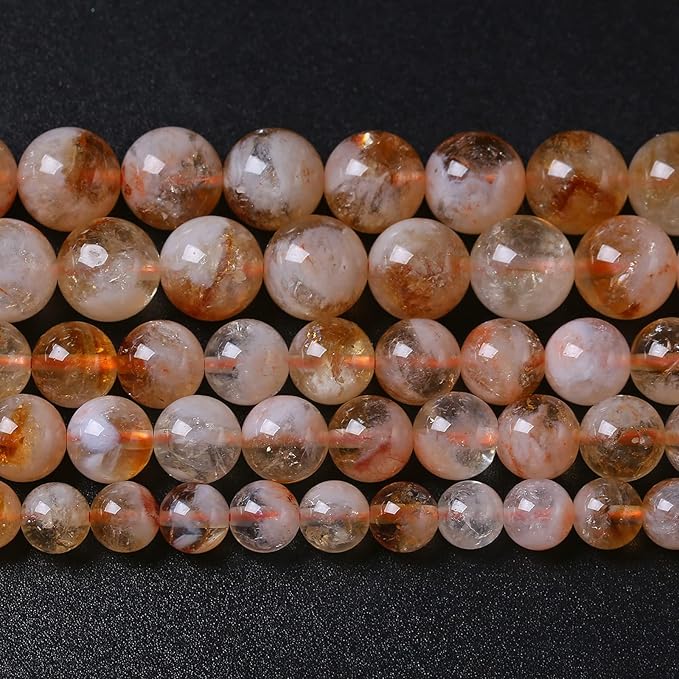 4MM 86PCS Natural Stone Citrine A Grade Quartz Crystal Loose Beads for Jewelry Making DIY Bracelet Necklace 1 Strand 15’’