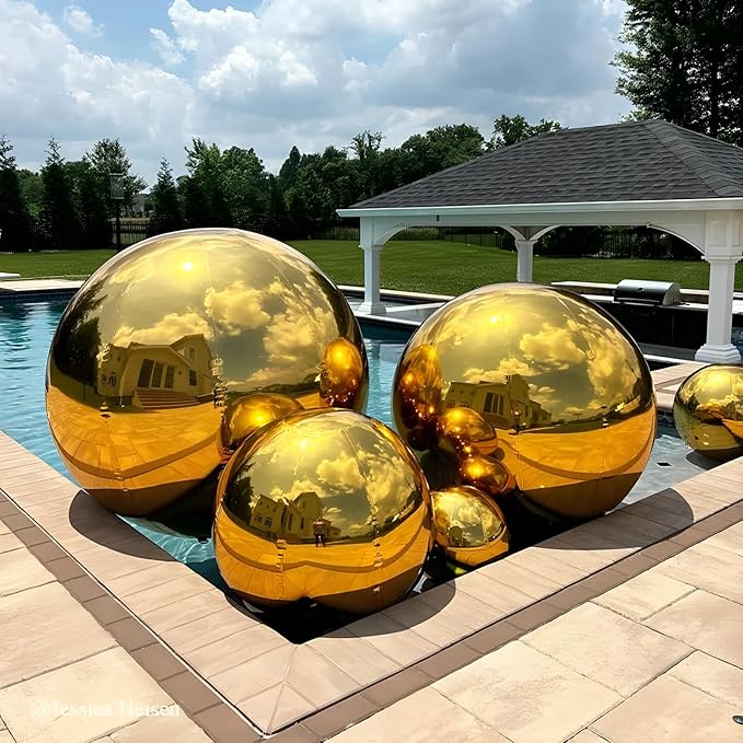 Inflatable Mirror Ball Set, 6-Piece Airtight Large Hanging & Standing Inflatable Disco Disco with 1200W Electric Pump for Party, Wedding, Pool, Events
