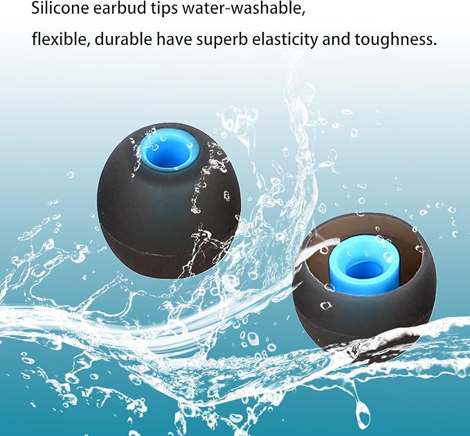 Silicone Earbud Tips Replacement Ear Tips Earbud Covers Fit Most in-Ear Earbuds(Inner Hole 3.8mm -5.1mm) Headphone Earbud Rubber Tips9 Pairs S M L