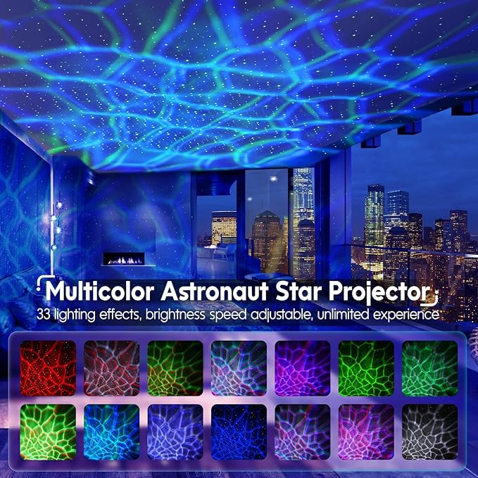 Rossetta Astronaut Galaxy Projector Night Light with Timer and Remote, Kids Adults Room Decor, Party, Gifts for Christmas, Birthdays