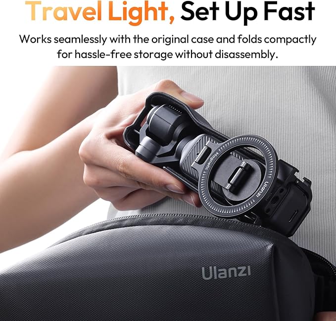 ULANZI PM01 Magnetic Mount Stand Compatible with DJI OSMO Pocket 3, Aluminium Expansion Camera Holder with Cold Shoe and 1/4'' Mount, 181/270/360° Adjustment Magnetic Adapter Pocket 3 Accessories