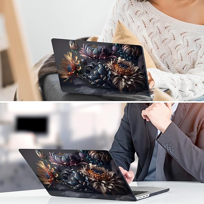 TWOLSKOO Compatible with M4 MacBook Air 15 inch Case 2025-2023 Released Model M4 A3241 M3 A3114 M2 A2941, Plastic Hard Shell & Screen Protector & Keyboard Cover & Trackpad Film, Blossom Floral