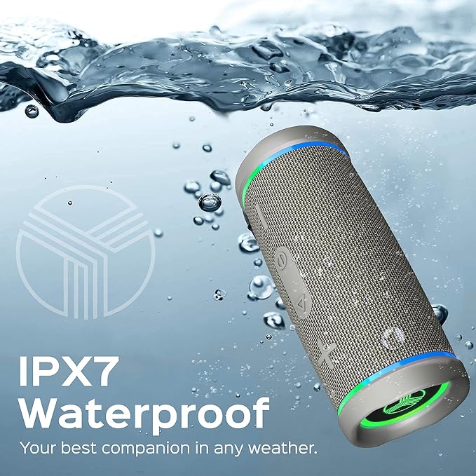 TREBLAB HD77 Bluetooth Speaker - Powerful 360° Sound with Impactful Bass, 30W Portable Wireless Audio, 20H Battery, IPX7 Waterproof, TWS Stereo, Shockproof Design for Outdoor, Beach, Pool, Jobsite