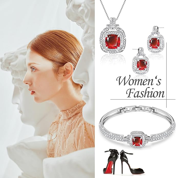 Celestial Whispers Crystal Jewelry Sets For Women Bracelet Necklace and Earrings Sets Idea Gift for Wife Girlfriend or Mothers