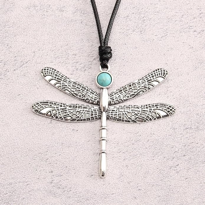 GelConnie Boho Necklaces for Women Vintage Silver Circles Long Pendant Necklace Cowgirl Sweater Necklace Adjustable Leather Choker Necklace for Women