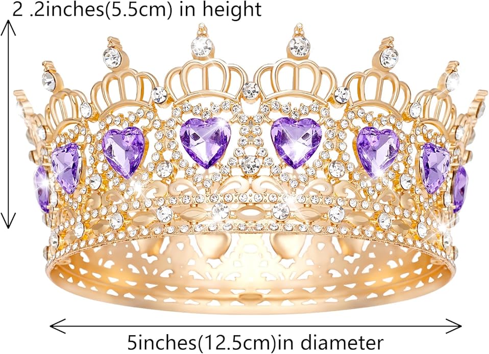 Queen Crown Wedding Rhinestone Heart Crowns and Tiaras for Women Costume Party Hair Accessories Princess BirthdayCrown Crystal Bridal Crown