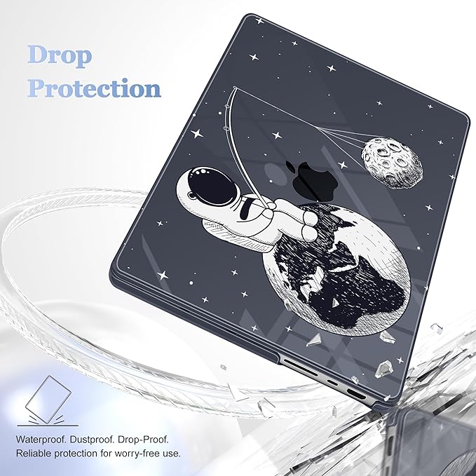 for MacBook Pro 16 inch Case 2021 2022 2023 2024 Release A3186 A3403 M4 A2991 M3 A2780 M2 A2485 M1 Pro/Max, Hard Shell Case with Screen Protector & Keyboard Cover, Astronaut Enjoy