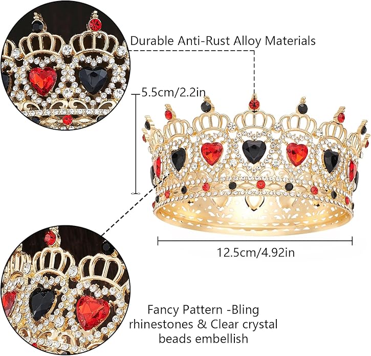 Queen Crown Rhinestone Wedding Crowns and Tiaras for Women Costume Party Hair Accessories Princess Birthday Crown Crystal Bridal Crown
