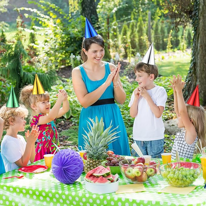 Geosar Birthday Party Hats Bulk Cone Metallic Foil Birthday Party Paper Hats Bulk for Adults