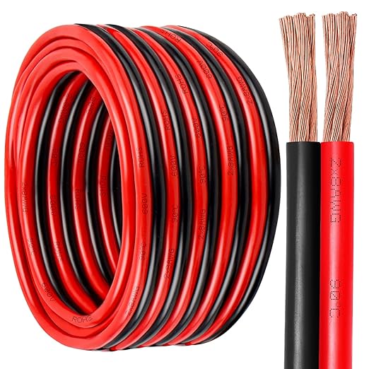 8 Gauge Wire 2 Conductors Copper Wire, 8 AWG Battery Cable Oxygen Free Copper Wire for Solar Panel, Automotive, Trailer, RV and Speaker (8 Gauge 10FT)