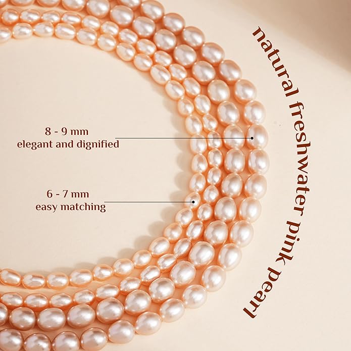 Pearl Necklace for Women, AAA+ Freshwater Cultured Pearl Strand,18 Inch with Sterling Silver Clasp, Elegant Pearls Classic Jewelry Gift for Mother's Day | Christmas | Wedding | Anniversary for Mother Wife Daughter