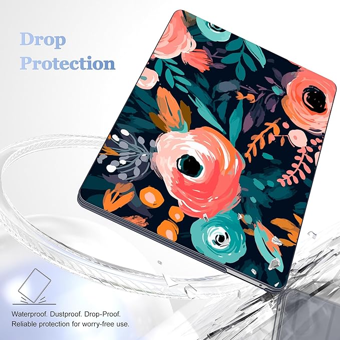May Chen for New MacBook Pro 13 Case 2022 2020 Release (A2338 M1 M2/A2289/A2251), Plastic Crystal Hard Shell Case Cover with Keyboard Cover for MacBook Pro 13-inch Touch Bar, Bright Flowers