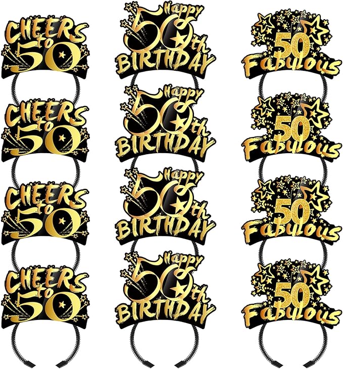 KKBES Happy Birthday Headbands, Paper Birthday Party Hats, 3 Patterns for Children and Adults Celebrating Birthdays