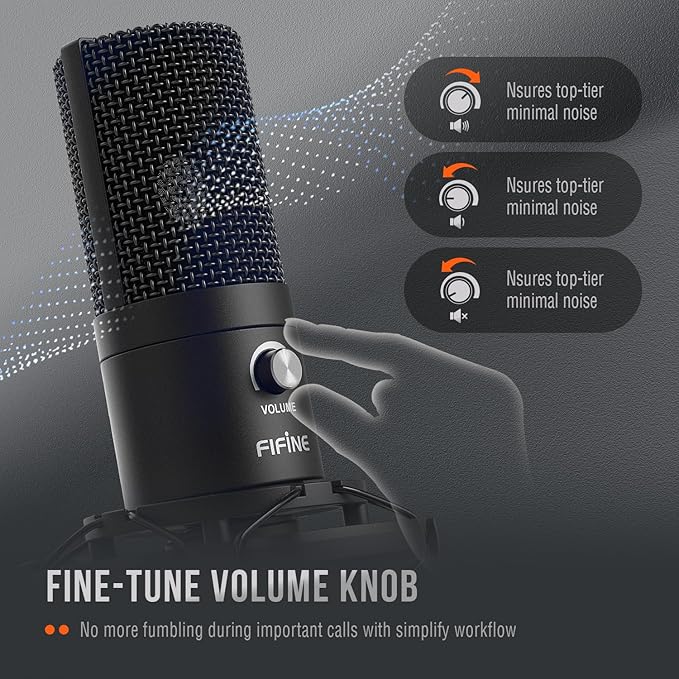 FIFINE Studio Condenser USB Microphone Computer PC Microphone Kit with Adjustable Boom Arm Stand Shock Mount for Instruments Voice Overs Recording Podcasting YouTube Vocal Gaming Streaming-T669
