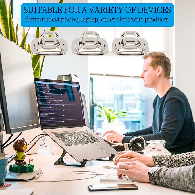 3 Pack Anti Theft Self Adhesive Security Plate for Cables to Lock Down Laptops, Mac Book, Tablets, iPad, or Other Computer