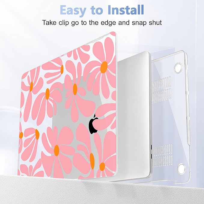 May Chen Case for MacBook Pro 13 inch M2 2023,2022,2021,2020 A2338 M1 A2251 A2289, Plastic Hard Shell Case for MacBook Pro 13" with Touch Bar Fits Touch ID, Groovy Flower
