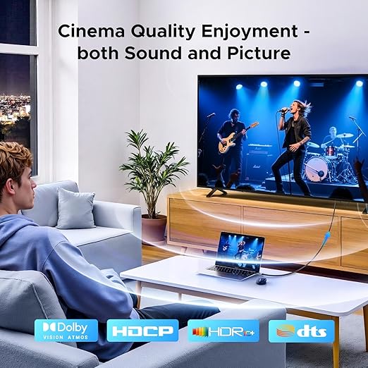 UGREEN 4K@60Hz Bidirectional HDMI to Displayport Cable Male to Male Adapter DP 1.2, HDCP 2.2, HDMI 1.4 4K@30Hz with USB Powered Compatible with Laptops, PC, Switch 2/PS5/Xbox/AMD/NVIDIA/Monitor, 6.6FT