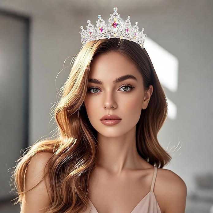 tiaras and crowns for women queen crowns for Women and Girls Crystal Princess Tiaras Rhinestone Tiaras For Wedding Bridal Birthday Prom Pageant Party