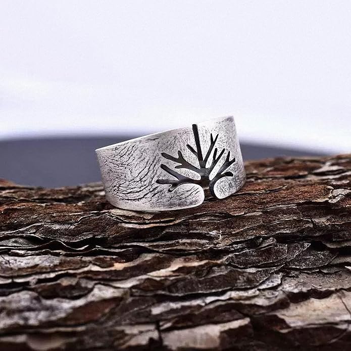 Women Tree of Life Lucky Flower Wide Band Ring Gold Pink Opal Green Enamel Resin Plated Dainty Tree Rhinestone Statement Thumb Index Full Finger Chunky Ring Party Crystal Vintage Jewelry