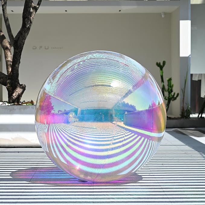 Yescom 47" Inflatable Mirror Ball Giant Reusable Hanging Large Disco Balloon Decoration for Party Wedding Event Concerts Stage Decor Iridescent
