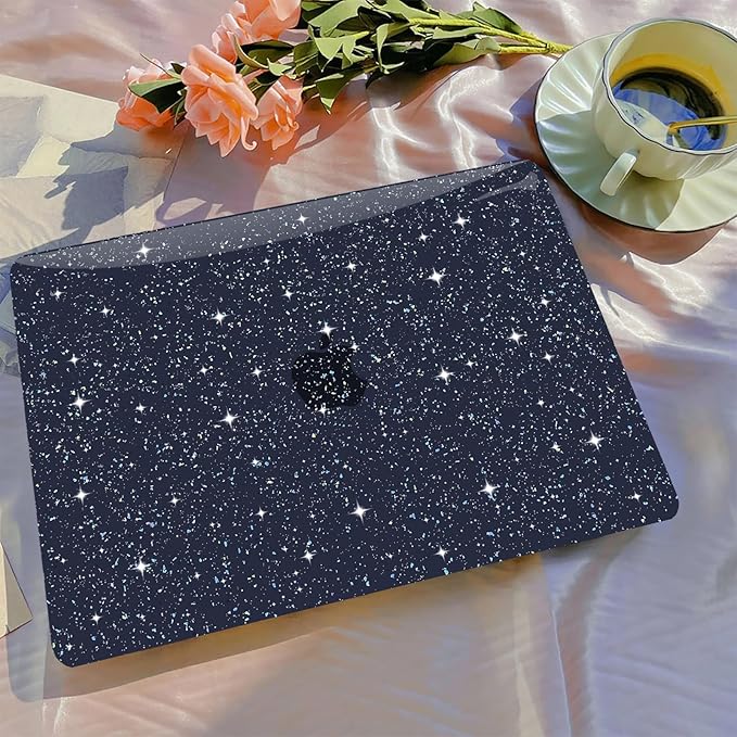 B BELK Compatible with MacBook Air 13 inch Case 2025 2024 2023 2022 M4 M3 M2 A3240 A3113 A2681, Plastic Hard Shell+ Keyboard Cover + Screen Protector for MacBook Air 13.6 inch Case, Shiny Midnight