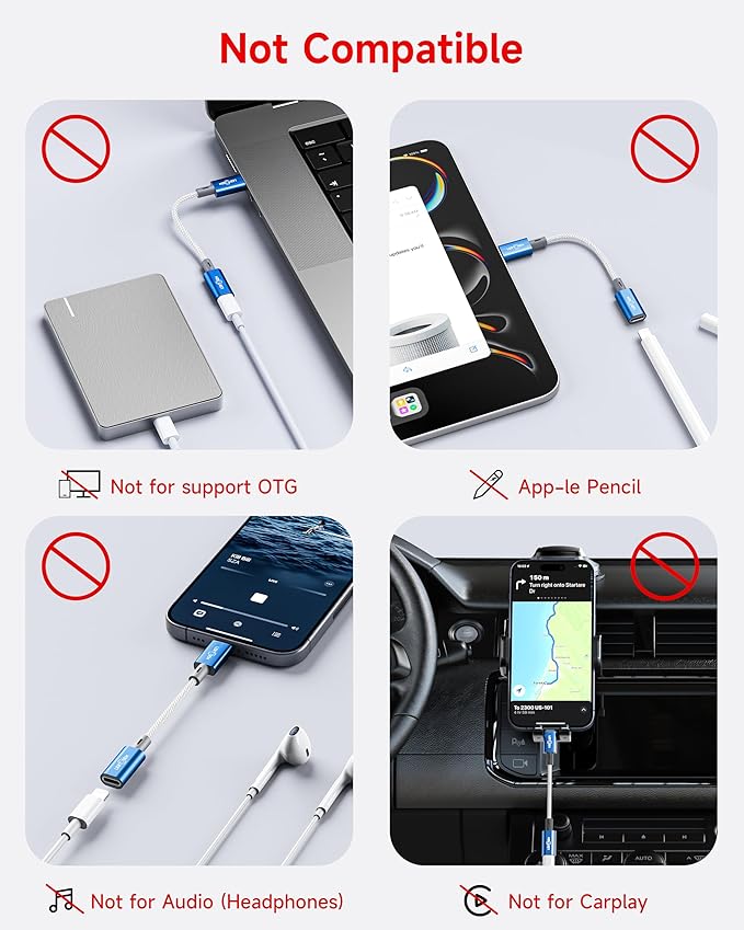 2 Pack Lightning to USB C Adapter,Lightning Female to USB C Male Cable Adapter Type C Charger Connector for iPhone 17 16 15 Pro Max Plus,Samsung S25/S24/S23,Fast Charging & Data Sync,Not for Audio/OTG