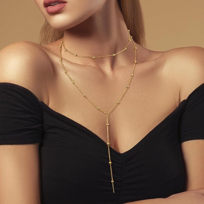 BOUTIQUELOVIN 14K Gold Plated Lock Necklace for Women Paperclip Link Chain Padlock Necklace Non-Tarnish