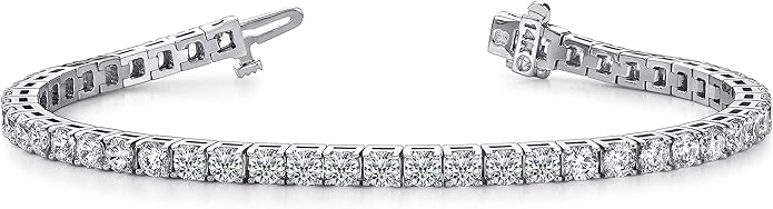 Houston Diamond District 3 to 50 Carat Classic LAB GROWN Diamond Tennis Bracelet 4 Prong Ultra Premium Collection (E-F Color, VS2-SI1 Clarity)