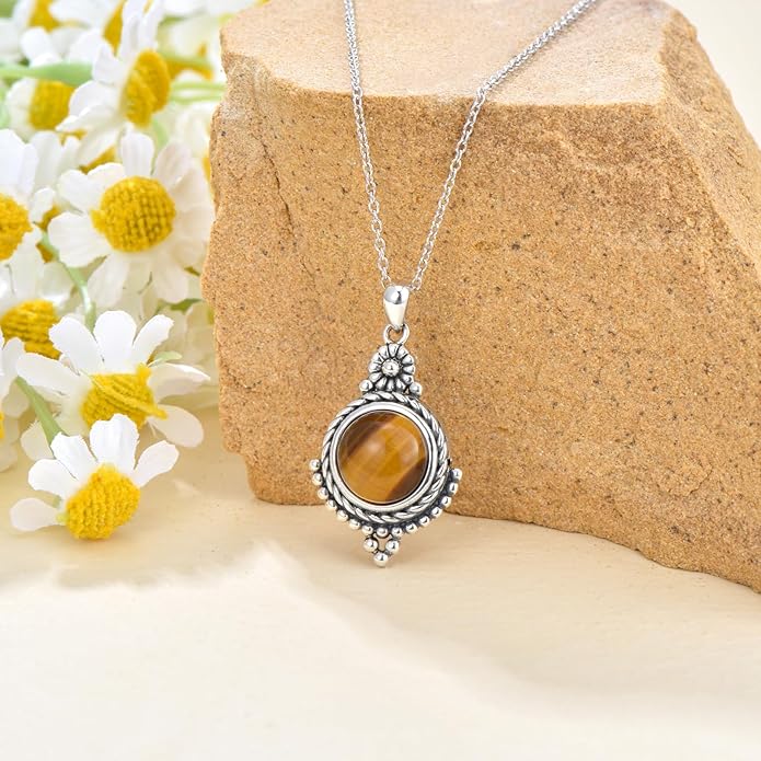 Genuine Turquoise Hexagon/Star/Rectangle/Teardrop/Heart/Triangle/Circle Necklaces for Women 925 Sterling Silver Long Boho Pendant Western Jewelry Gifts for Women Girls