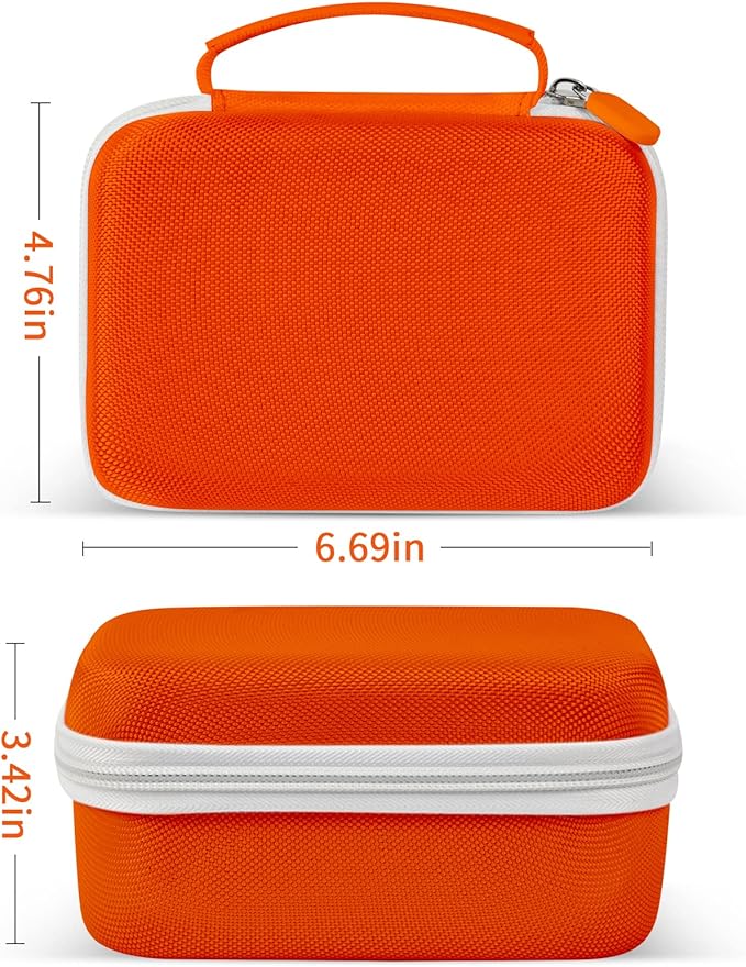 Case Compatible with Phomemo M110 Label Maker - Portable Mini Bluetooth Thermal Label Maker Carrying Storage Bag for Printer Labels, USB Cable and Accessories (Box Only) - Orange