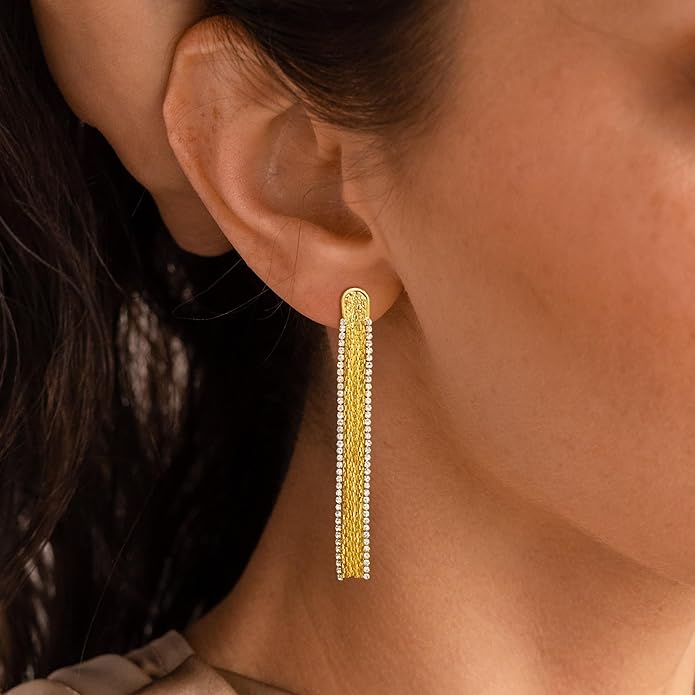 Gold Earrings for Women Trendy, Simple Dainty 14K Gold Plated Paperclip Square Chain Link Dangle Hoops Earrings Pin Stud Huggie Earrings Lightweight Hypoallergenic Minimalist Aesthetic Gold Jewelry for Christmas Gifts