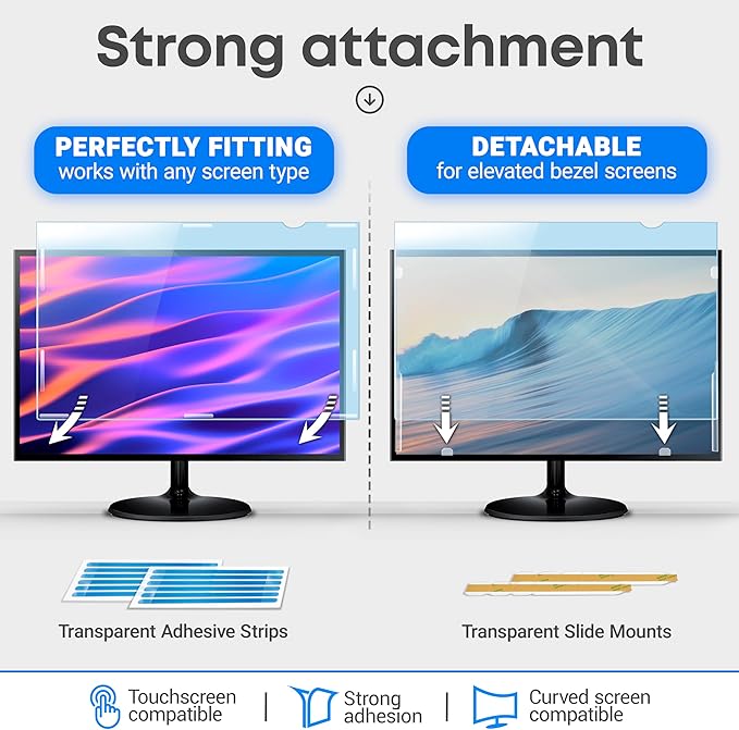 21.5 inch Blue Light Blocking Screen Protector Panel for 16:9 Widescreen Computer Monitor and Laptop - PC Anti-UV Eye Protection Filter Film - Anti-Scratch Diagonal Frame Shield [1 Pack]