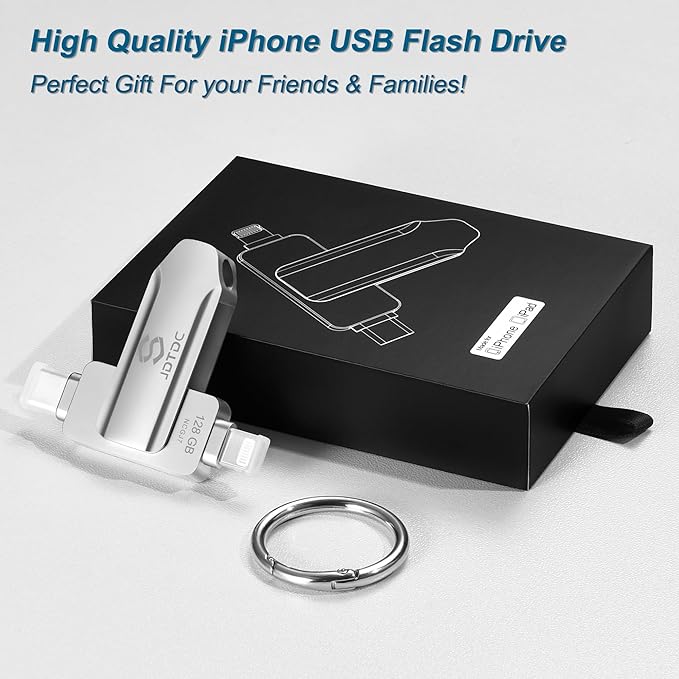 JSL JDTDC Apple MFi Certified 256GB Photo-Storage-Stick-For-iPhone-16-Flash-Drive External-Backup-Storage-iPhone-USB-Drive iPad Lightning USB C Photo-Stick Android Thumb-Drive-for-iPhone-Memory-Stick