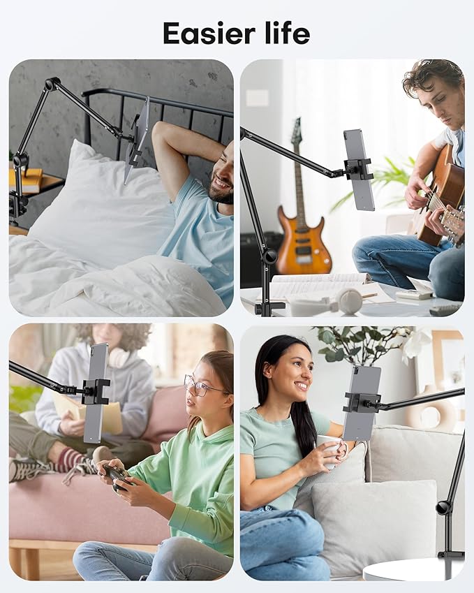 OMOTON Adjustable Tablet Stand for Desk, Tablet Mount for iPad, Phone Holder for Bed with 360° Rotation Fits for 4.7-11" iPad Pro, Air/Mini, Kindle and Phones