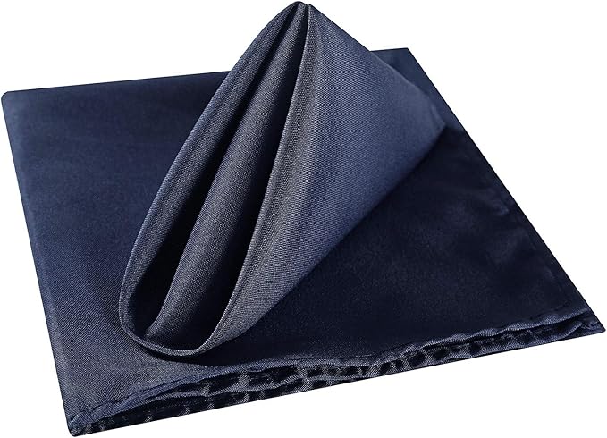 Cloth Napkins 17x17 inch Washable Polyester Dinner Napkins Soft Table Napkins for Wedding Party Dining Banquet(Navy,25PCS)