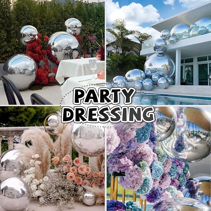 31.4in Inflatable Mirror Ball,Shiny Inflatable Ball Silver/Gold/Iridescent,PVC Hanging Large Disco Ball Decor for Party, Concerts, Stage, Wedding Decoration (1 Piece,Without Air Pump)