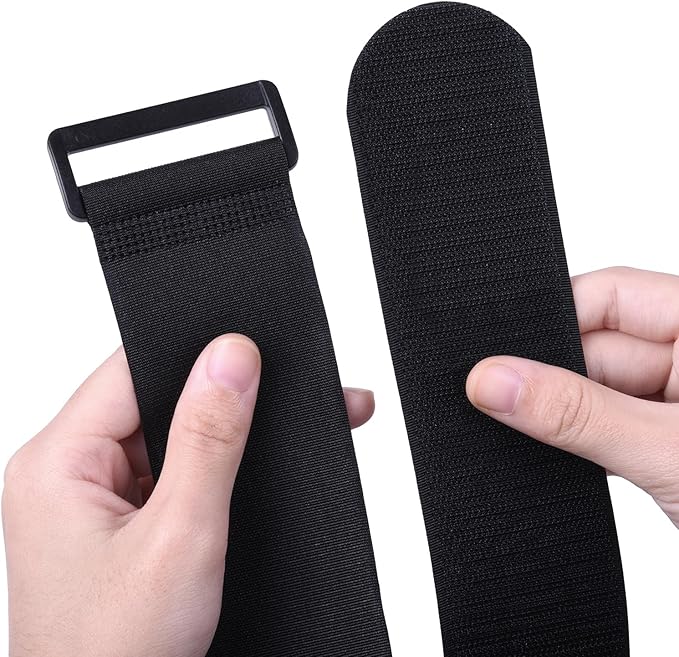 Extra Large 4 Pack 2 x 37 Inches Hook and Loop Strap, Reusable Fastening Cable Tie Down Straps by Wisdompro - Reusable, Durable Functional Cinch Cable Straps for Your Home, Office, Workspace