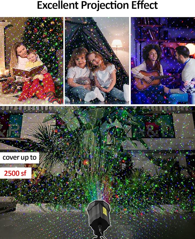 Christmas Laser Lights Star Projector Garden Firefly Lights 3 Color