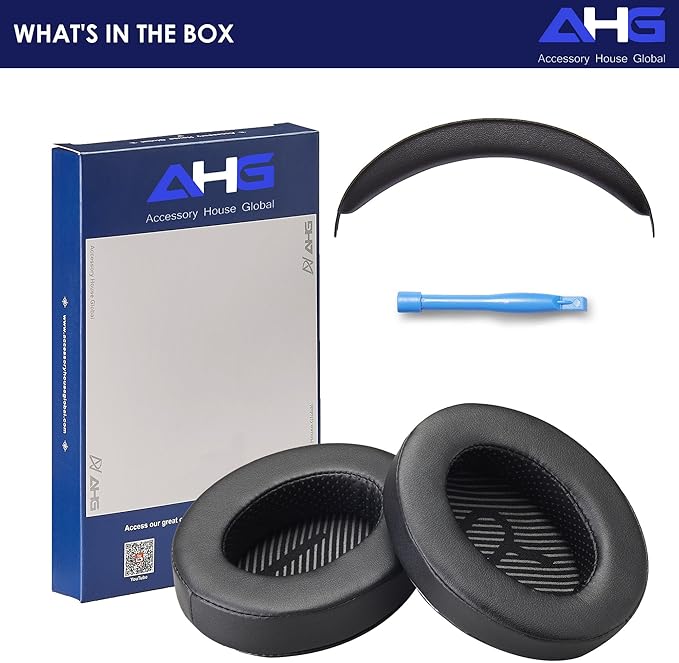 AHG Upgrade Premium Replacement Cloud Stinger Ear Pads Cushions and Headband Cover. Compatible with Kingston HyperX Cloud Stinger Headset. Premium Protein Leather | Extra Thick AHG FlexiSoft Foam