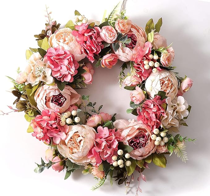 Peonies Artificial Flowers Pink Bouquet Box Set Fake Peony Bulk for DIY Bridal Baby Shower Decorations Wedding Centerpieces for Table Faux Silk Floral Arrangement Party Home Decor Indoor