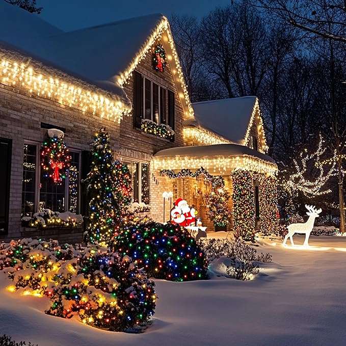 Joomer Mini Christmas String Lights - 19.5FT 100 LED Plug-in String Light, Connectable Waterproof Fairy Lights for Indoor Outdoor Decor, Patio, Home, Garden,Holiday,Christmas Decoration - Warm White