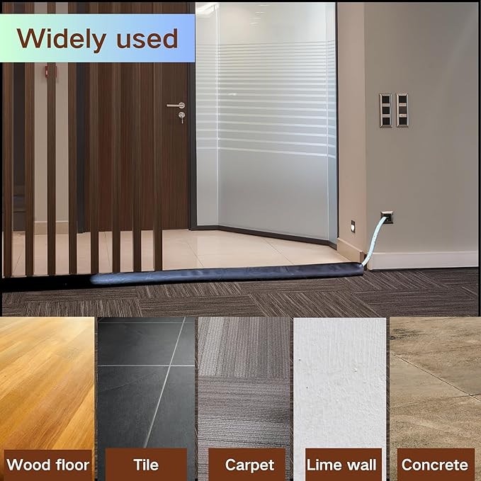 10ft Floor Cord Cover Self Adhesive Cord Hider Floor, Cable Cavity:0.61"(W) x 0.32"(H),Heavy Duty Cable Protector, Hide Extension Cords, Cable Management Hide Cords on Floor, Gray Wood