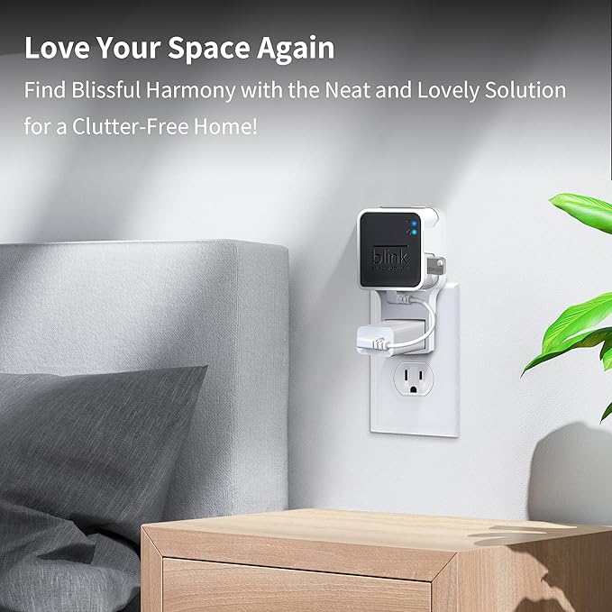 256GB USB Flash Drive & Outlet Wall Mount for Blink Sync Module 2 with Short Cable - Save Space - No Messy Wires - Easy Move Mount Bracket Holder for Blink Outdoor Indoor Security Camera (1 Pack)